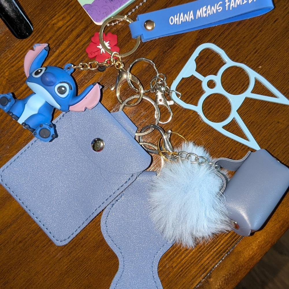 Blue and White Kids Keychain Set